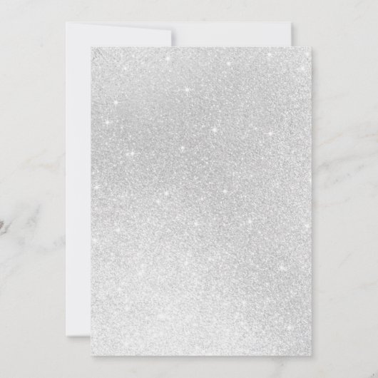 シルバーグリッターの月と星ああ赤ちゃんシャワー 招待状 (裏面)