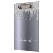 シルバーグリッターのdripsスクリプトエレガント名 クリップボード (左)