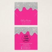 シルバーグリッターはネオンピンクのネックレスディスプレイを乾燥させる (正面&裏面)