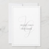 シルバーグリッターはモノグラムイニシャル結婚ズの 招待状 (裏面)