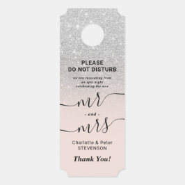 シルバーグリッターは歓迎結婚の ドアノブサイン