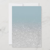 シルバーグリッターほこりグラデーションブルー写真甘い16 招待状 (裏面)