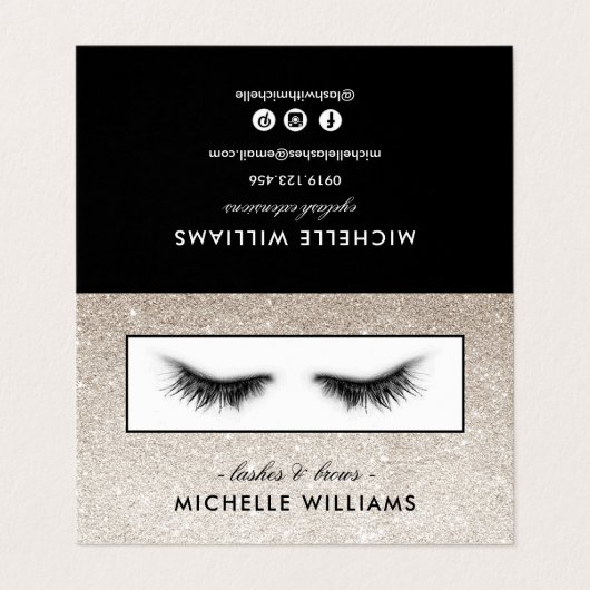 シルバーグリッターまつげアフターケア紹介 名刺 (外部フラット)