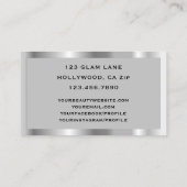 シルバーグリッターまつげエクステンションメイクアップアーティスト 名刺 (裏面)