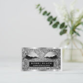 シルバーグリッターまつげエクステンションメイクアップアーティスト 名刺 (スタンド正面)