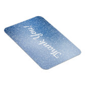 シルバーグリッターを青の背景にサンキューサンキュー マグネット (右側)