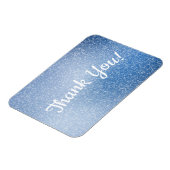 シルバーグリッターを青の背景にサンキューサンキュー マグネット (左側)
