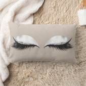 シルバーグリッターアイズメイクアップアイボリーベージュホワイトグレー ランバークッション (ブランケット)