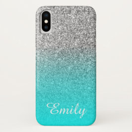 シルバーグリッターアクアグラデーション オリジナルデザイン iPhone 13ケース