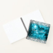 シルバーグリッターアクアティール（緑がかった色）セナル誕生日ゲスト ノートブック (内部)