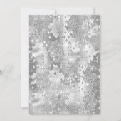 シルバーグリッターアブストラクトスネークグロームバースデー 招待状 (裏面)