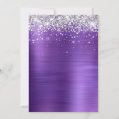 シルバーグリッターアメジストパープル30歳の誕生日 招待状 (裏面)