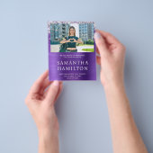 シルバーグリッターアメジストホイル写真卒業式 チラシ (手)