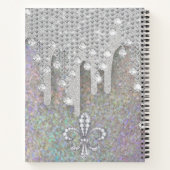 シルバーグリッターアンドダイヤモンドオンレインボーグリッターNo ノートブック (裏面)