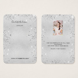 シルバーグリッターイヤリングジュエリー写真表示カード