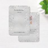 シルバーグリッターイヤリングジュエリー写真表示カード (デスク)