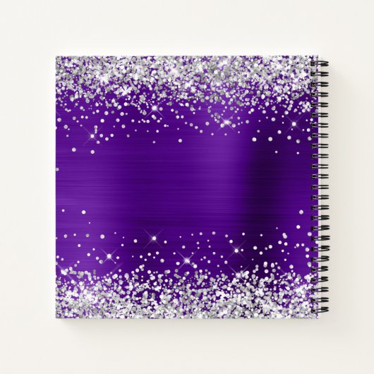 シルバーグリッターインディゴパープル50th誕生日 ノートブック (裏面)