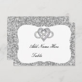 シルバーグリッターインフィニティハートテーブル座席表 招待状 (正面/裏面)