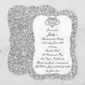 シルバーグリッターインフィニティハートバチェロレッテ 招待状 (正面/裏面)