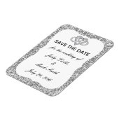 シルバーグリッターインフィニティハート日付磁石を保存 マグネット (左側)