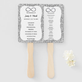 シルバーグリッターインフィニティ結婚式 プログラムファン ハンドファン