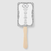 シルバーグリッターインフィニティ結婚式 プログラムファン ハンドファン (裏面)