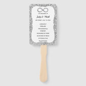シルバーグリッターインフィニティ結婚式 プログラムファン ハンドファン (正面)