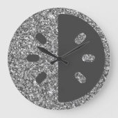 シルバーグリッターウォールクロック ラージ壁時計 (正面)