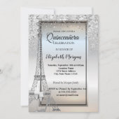 シルバーグリッターエッフェルタワーグラスキンセアニラ 招待状 (正面)