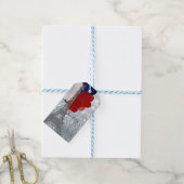 シルバーグリッターエッフェルタワー赤白青パーティー ギフトタグ (より糸付き)