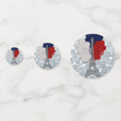 シルバーグリッターエッフェルタワー赤白青パーティー コンフェッティ (正面)