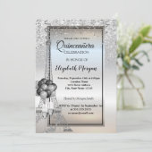 シルバーグリッターエッフェルタワー、バルーンキンセニェラ 招待状 (スタンド正面)