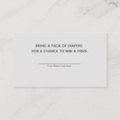 シルバーグリッターエッフェルベビーシャワーおむつラッフル エンクロージャーカード (裏面)