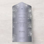 シルバーグリッターエレガントな結婚式 オールインワン招待状 (内側)