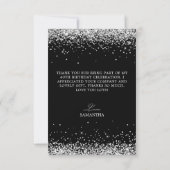 シルバーグリッターエレガントブラック40歳の誕生日 サンキューカード (裏面)