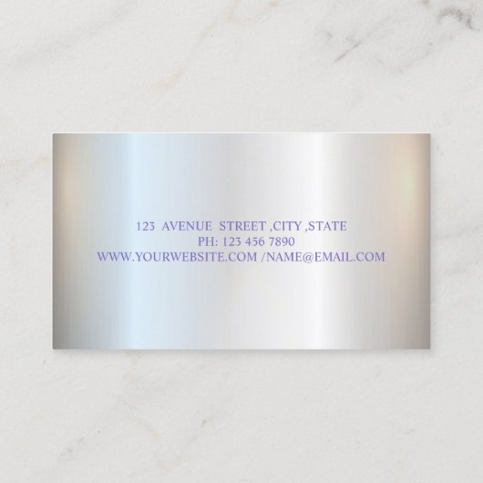 シルバーグリッターエレガントプロフェッショナルドリップ 名刺 (裏面)