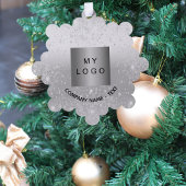 シルバーグリッターエレガント会社のロゴ オーナメントカード