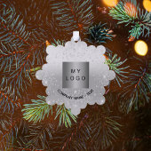 シルバーグリッターエレガント会社のロゴ オーナメントカード