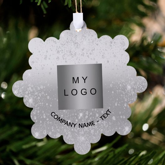シルバーグリッターエレガント会社のロゴ オーナメントカード