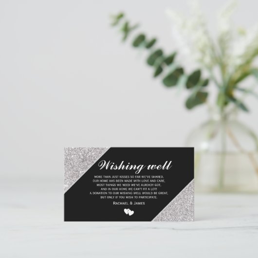 シルバーグリッターオンブラックウィッシングウェル エンクロージャーカード (スタンド正面)