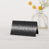 シルバーグリッターオンブラックズ結婚座席表 プレイスカード (裏面)