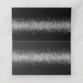 シルバーグリッターオンブラックズ結婚座席表 プレイスカード (内部開封)