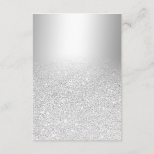 シルバーグリッターオンブルメタリックフォイルレセプション エンクロージャーカード (裏面)