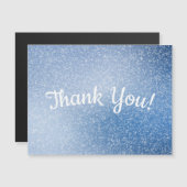 シルバーグリッターオンブルーありがとう磁気カード (正面/裏面)