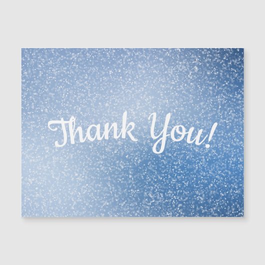 シルバーグリッターオンブルーありがとう磁気カード (正面)