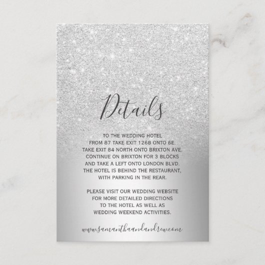 シルバーグリッターオンブレメタリックホイルの詳細 エンクロージャーカード (正面)