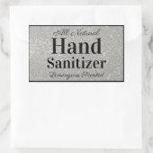 シルバーグリッターカスタム自家製ハンドサニタイザ 長方形シール (バッグ)