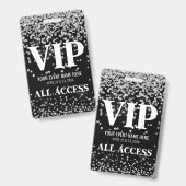 シルバーグリッターカスタムVIPパスイベント バッジ (正面＆裏面)