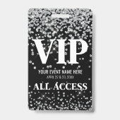 シルバーグリッターカスタムVIPパスイベント バッジ (裏面)