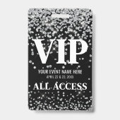 シルバーグリッターカスタムVIPパスイベント バッジ (正面)